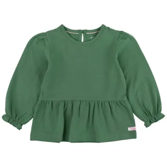 RuffleButts Toddler Girls Knit Puff Long Sleeve Peplum Top image {3}