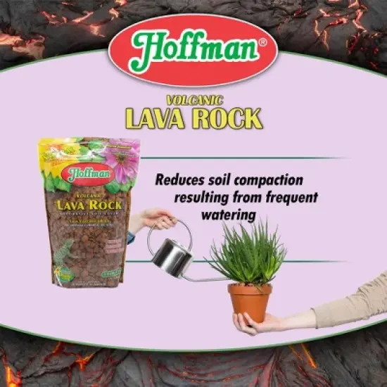 Hoffman Volcanic Lava Rock Permanent Soil and Ground Cover for Potted or Bedded Plants, 2qt image {2}