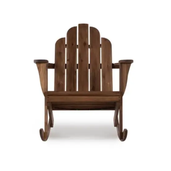 Outdoor Acacia Wood Adirondack Rocker Acorn Finish - Linon image {1}