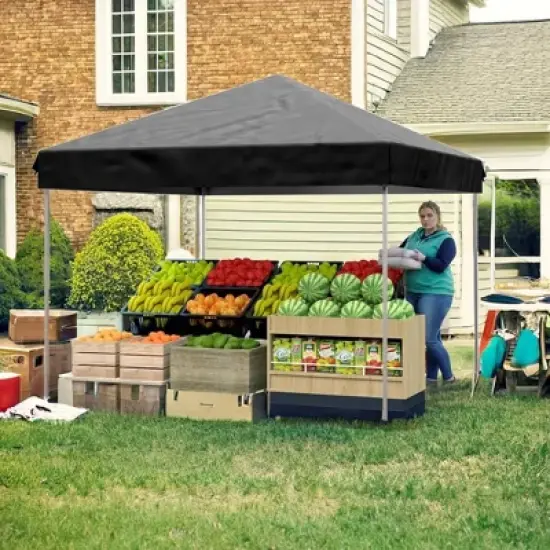 GustoWave 10 X 10ft Pop-Up Canopy with 4 Removable Sidewalls for Camping image {1}