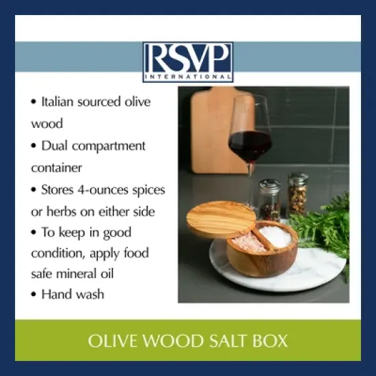 Rsvp Olive Wood Salt Box image {10}