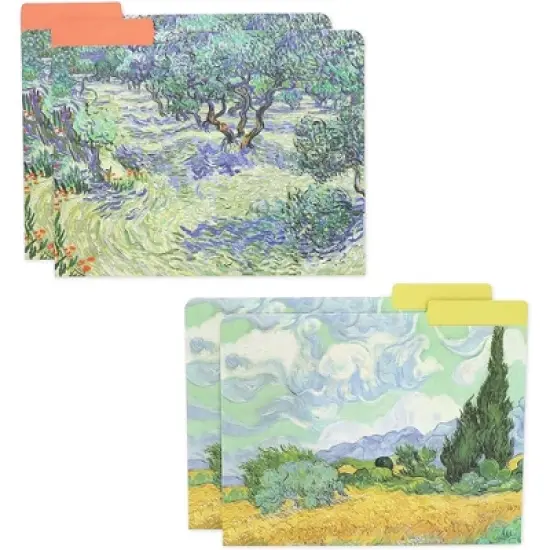 Paper Junkie 12 Pack Decorative File Folders with Artwork designed by Van Gogh, 1/3 Cut Tab, Letter-Size Holders for Office 6 Designs image {4}