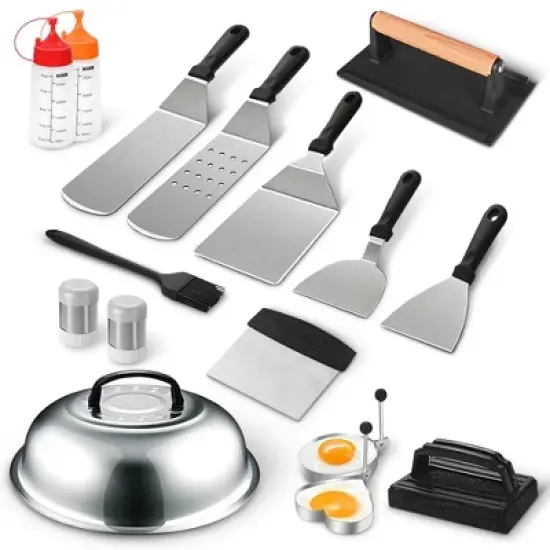 Cheer Collection 18-Piece Complete Premium Griddle Tool Kit image {7}
