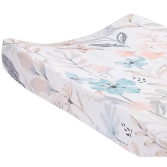 Lambs & Ivy Baby Blooms Watercolor Floral/Butterfly Soft Changing Pad Cover image {1}
