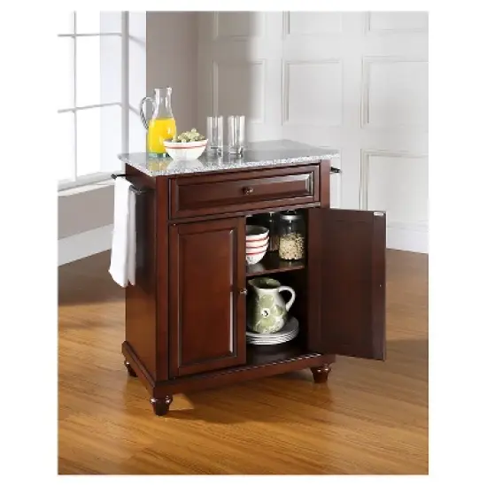 Cambridge Solid Granite Top Portable Kitchen Island - Vintage Mahogany - Crosley image {2}