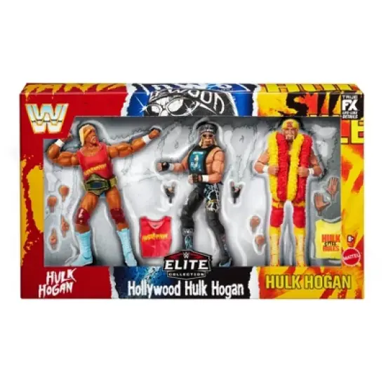 WWE Elite Collection Hulkamania 40th Anniversary Action Figure Set - 3pk image {1}
