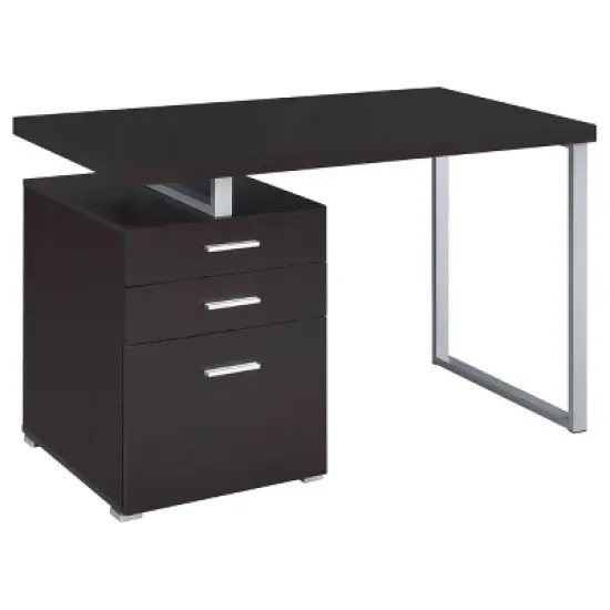 Brennan 3 Drawer Office Desk with Reversible Cabinet - Coaster image {11}