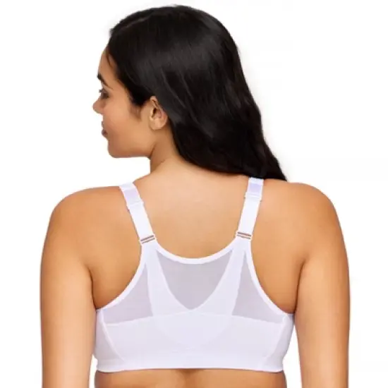 Glamorise Womens MagicLift Front-Closure Posture Back Wirefree Bra 1265 White image {1}