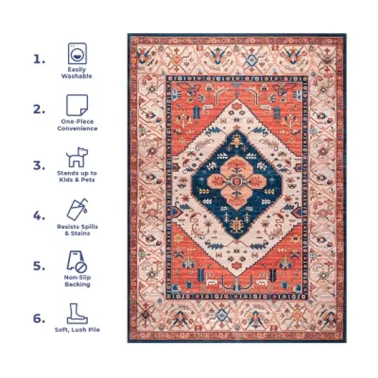 nuLOOM Carolyn Machine Washable Motif Area Rug image {11}