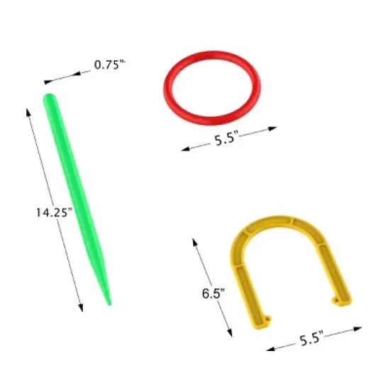 Toy Time Kids 2-in-1 Horseshoe and Ring Toss Game Set&ndash; Multi-colored image {1}