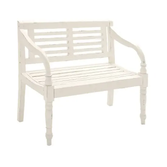 Farmhouse Mahogany Bench White - Olivia & May image {6}