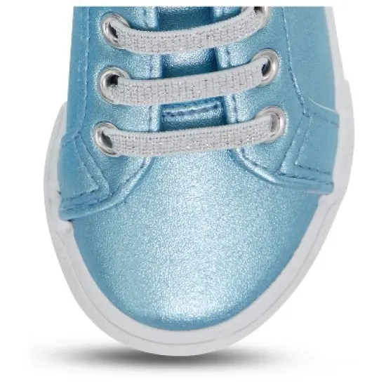 Frozen's Magical High Top Shoes for  Girls - Disney's Elsa, Anna, Olaf Adventure Blue Lace Up Sneakers (Light Blue, 5) image {4}