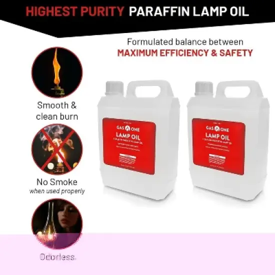 GasOne 2 Pack 1 Gallon Liquid Paraffin Lamp Oil &ndash; Multifunctional Lamp Oil Smokeless Odorless Indoor for Lamps, Lanterns, Tiki Torch &ndash; Safe Packaging image {5}