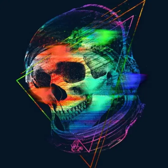 Men's Design By Humans Glitch Skull By clingcling Tank Top image {1}