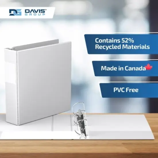 Premium Economy 2" Angle D Ring Binder 6pk White: Davis Group, Hard Cover, 475 Sheet Capacity, Polypropylene image {6}