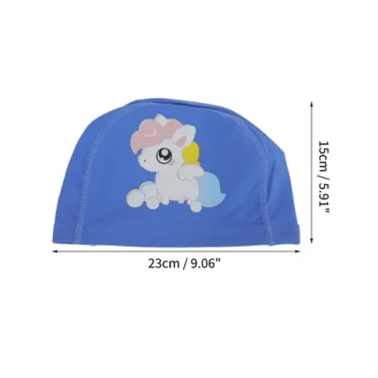 Unique Bargains Kid's Knitted PU Cartoon Horse Swim Cap 1 Pc image {3}