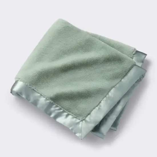 Solid Satin Edge Plush Blanket - Green - Cloud Island&trade; image {4}