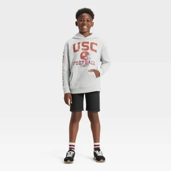 Boys' USC Football Hooded Sweatshirt - Gray image {3}