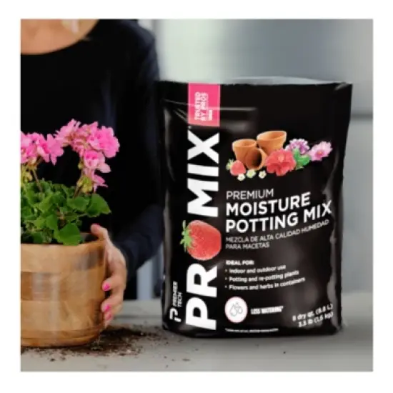 Premier Horticulture PRO-MIX Premium Moisture Potting & Re-potting Mix for Flowers and Herbs in Containers, Loose Fill, 8qt image {3}