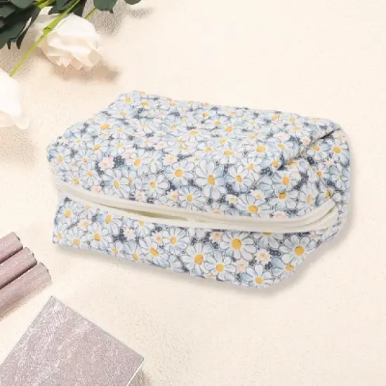 Unique Bargains Women Portable Flower Cosmetic Bag 1 Pc image {1}