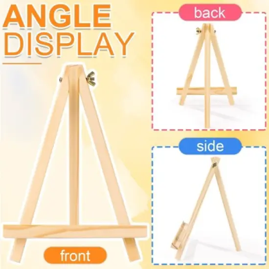 Aoibox 24 Pack Wood Easel Stand 9 Inch Portable Tripod Tabletop Display for Painting Art Photo Sign Craft Kids Events image {3}