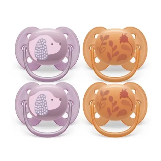 Avent Philips Ultra Soft Pacifier 6-18 Months - Violet Puppy/Orange Leaves - 4pk image {10}