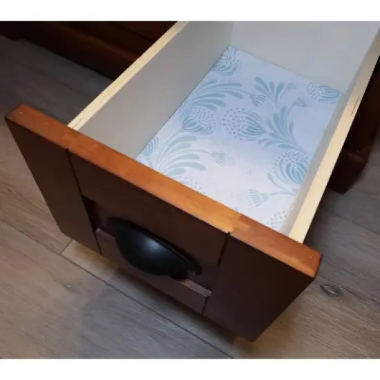 Drymate 24"x59" Under the Sink Mat - Light Blue Floral: Polyester Liner, Machine Washable, Dish Drying Mat image {6}