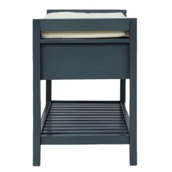 Entryway Storage Bench with Cushioned Seat, Shoe Rack and Drawers-ModernLuxe image {7}