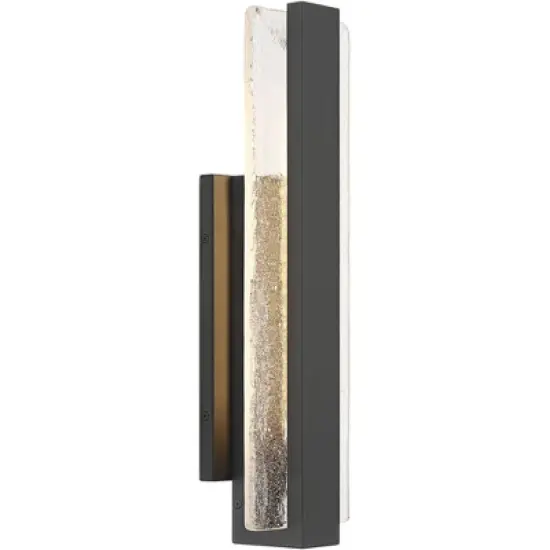 Possini Euro Design Possini Euro Cascadia 18"H Black Piastra Glass LED Outdoor Wall Light image {6}
