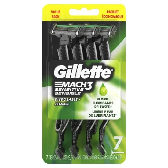 Gillette Mach3 Sensitive Disposable Razors - 7ct image {7}