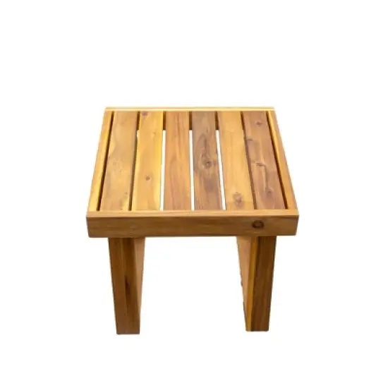 FIONECA U_STYLE Acacia Wood Outdoor Lounge Set, Chair & Ottoman with Removable Cushions, All-Weather Patio/Deck/Daybed image {13}