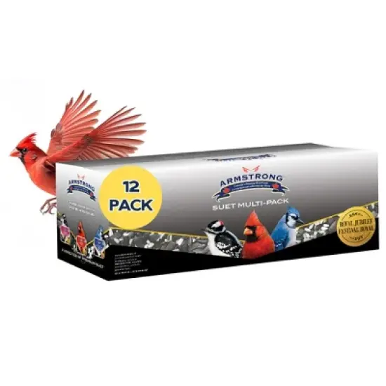 Armstrong Wild Bird Food Royal Jubilee Variety Suet Cake Multi-Pack, 10.6oz (Pack of 12) image {6}