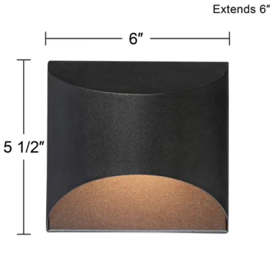 Possini Euro Design Ratner Modern Outdoor Wall Light Fixture Black Dark Sky LED Downlight 5 1/2" for Post Exterior Barn Deck House Porch Yard Patio image {7}