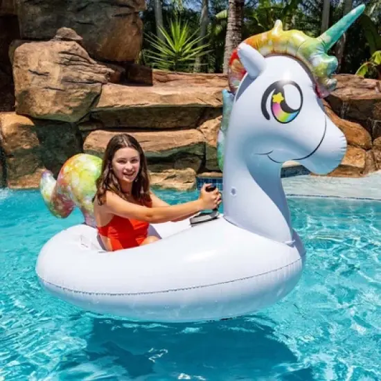 PoolCandy Tube Runner Special Edition Motorized Unicorn Pool Float Ultra Durable Fun In The Sun For Hours Great For Pools, Lakes, And More image {7}