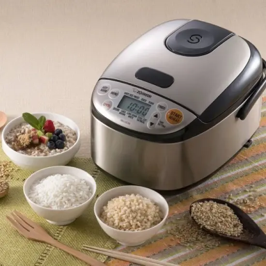 Micom 3 Cup Rice Cooker & Warmer: Zojirushi, 8 Settings, Automatic Keep Warm, Nonstick, Timer, Light Silver, 450W image {1}