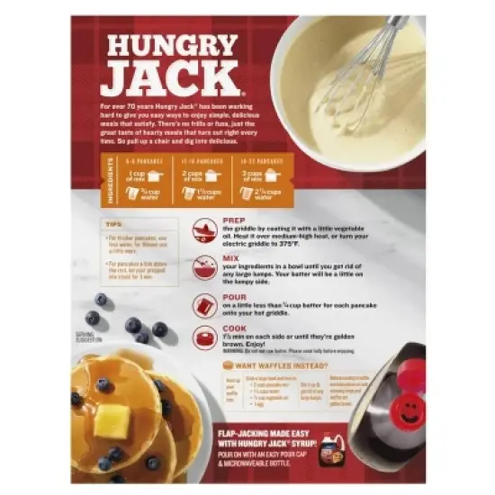 Hungry Jack Complete Buttermilk Pancake Mix and Waffle Mix, 32 oz (Pack of 2) image {1}