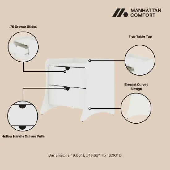 Manhattan Comfort 2pc Coney Dresser and Nightstand Bedroom Set image {6}