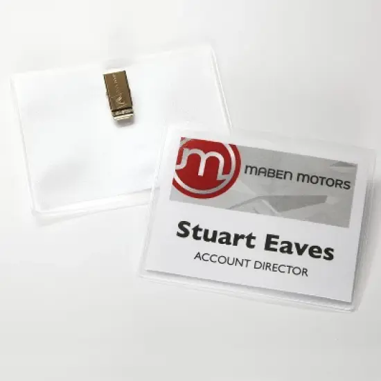 Avery Customizable Name Badge Clips, 3" x 4", White, 2 Packs, 80 Printable Inserts and Badge Holders with Clips Total (21879) image {3}