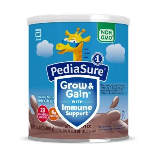 PediaSure Grow & Gain Non-GMO Shake Mix Chocolate Powder - 14.1oz image {1}