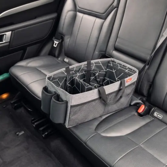 Diono Travel Pal XL Back Seat Car Organizer, 12 Compartments, Insulated Drink Holder, Carry Handles, Gray image {2}