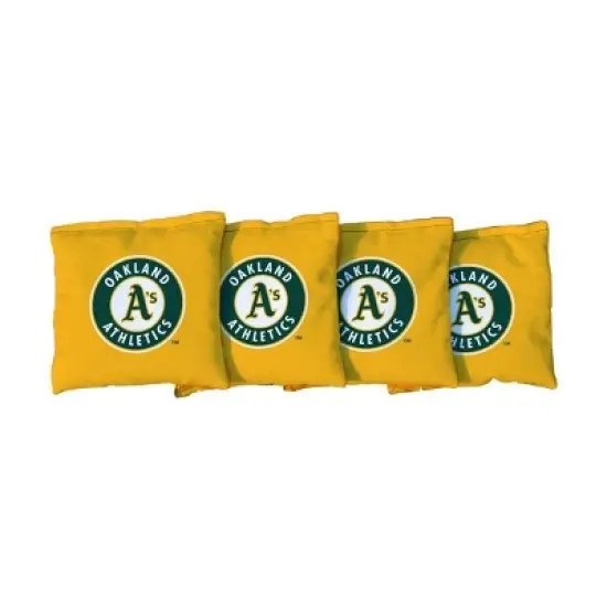 MLB Oakland Athletics Corn-Filled Cornhole Bags Yellow - 4pk image {1}