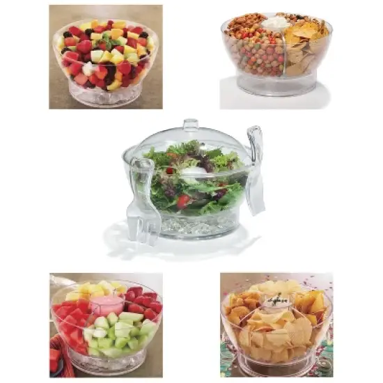 FridgeMate 6-Piece Acrylic Chilled Serving Bowl Set in Clear image {4}