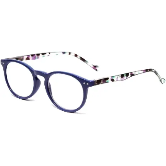 Calabria MDR8003 Unisex Oval Full Rim Designer Reading Glasses Navy Blue 47mm image {2}