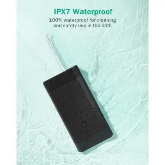 Initio Portable Water Flosser - 4 Nozzle Types, 3 Modes, IPX7 Waterproof, 1100mAh Battery, Essential for Travel Oral Care image {4}