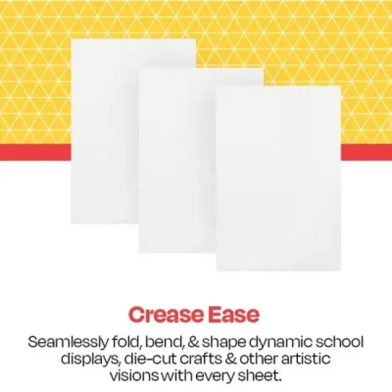 School Smart Folding Bristol Board, 12 x 18 Inches, White, Pack of 100 image {3}