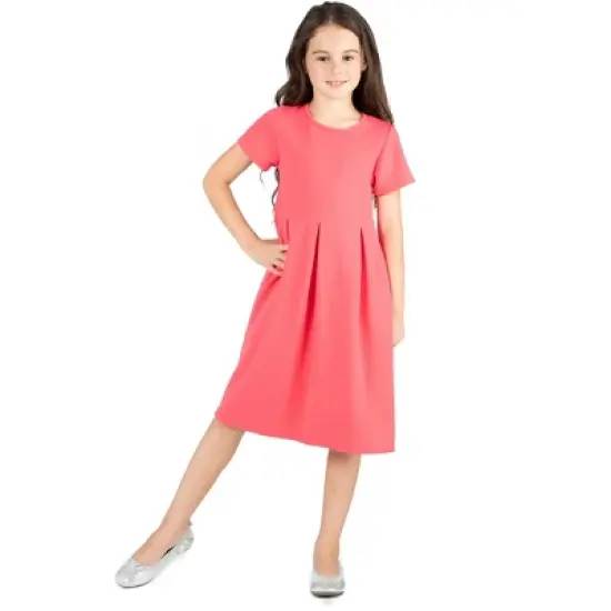 24seven Comfort Apparel Girls Short Sleeve Pleated Party Dress image {5}