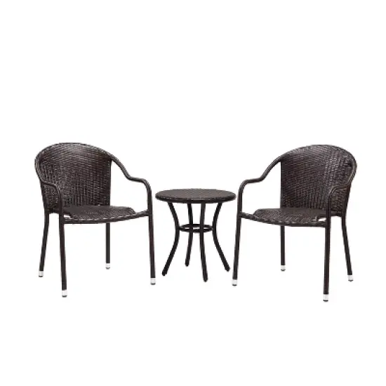 Palm Harbor 3pc Outdoor Wicker Seating Set - Brown - Crosley image {3}