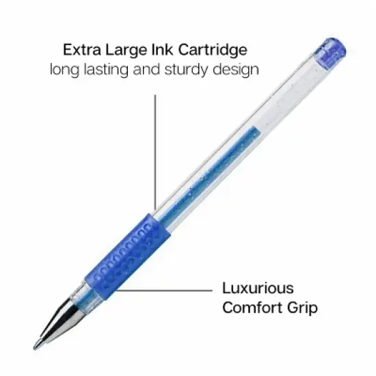 KINGART Gel Pens, Soft Grip, 30 Glitter Colors image {3}