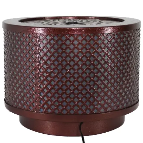 Sunnydaze Repeating Diamond Cylinder Iron Water Fountain with LED Lights - 11.75" image {5}