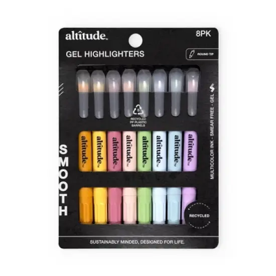 Altitude Gel Highlighters 8pk Smear-Free No Bleed Multicolor image {5}